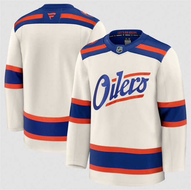 Men's Light Beige Edmonton Oilers Blank Alternate Stitched Hockey Jersey